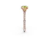 Rose gold Fancy Yellow Round  Cut Diamond Ring with Pavé Band and Four-Prong Setting_2