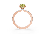 Rose gold Fancy Yellow Round  Cut Diamond Ring with Pavé Band and Four-Prong Setting_3