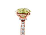 Rose gold Fancy Yellow Round  Cut Diamond Ring with Pavé Band and Four-Prong Setting_5