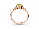 Rose gold Fancy Yellow Round Cut Diamond Ring with Side Stones and Four-Prong Setting_44