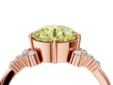 Rose gold Fancy Yellow Round Cut Diamond Ring with Side Stones and Four-Prong Setting_45