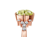 Rose gold Fancy Yellow Round Cut Diamond Ring with Side Stones and Four-Prong Setting_46