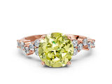 Rose gold Fancy Yellow Round Cut Diamond Scattered Round Accent Ring with Prong Setting_12