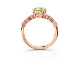 Rose gold Fancy Yellow Round Cut Diamond Scattered Round Accent Ring with Prong Setting_15