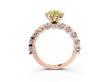 Rose gold Fancy Yellow Round Cut Diamond Side Stone Engagement Ring with Four-Prong Setting_27