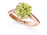 Rose gold Fancy Yellow Round Cut Diamond Solitaire Engagement Ring with Cathedral Setting and Four-Prong Mount_18