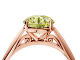 Rose gold Fancy Yellow Round Cut Diamond Solitaire Engagement Ring with Cathedral Setting and Four-Prong Mount_21