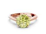 Rose gold Fancy Yellow Round Cut Diamond Solitaire Engagement Ring with Cathedral Setting and Four-Prong Mount_36