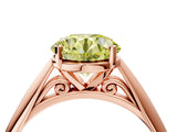 Rose gold Fancy Yellow Round Cut Diamond Solitaire Engagement Ring with Cathedral Setting and Four-Prong Mount_40
