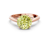 Rose gold Fancy Yellow Round Cut Diamond Solitaire Engagement Ring with Cathedral Setting and Four-Prong Mount_84