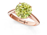 Rose gold Fancy Yellow Round Cut Diamond Solitaire Engagement Ring with Cathedral Setting and Four-Prong Mount_85