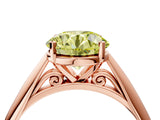 Rose gold Fancy Yellow Round Cut Diamond Solitaire Engagement Ring with Cathedral Setting and Four-Prong Mount_88