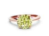 Rose gold Fancy Yellow Round Cut Diamond Solitaire Engagement Ring with Classic Band and Four-Prong Setting_12
