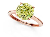 Rose gold Fancy Yellow Round Cut Diamond Solitaire Engagement Ring with Classic Band and Four-Prong Setting_13