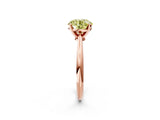 Rose gold Fancy Yellow Round Cut Diamond Solitaire Engagement Ring with Classic Band and Four-Prong Setting_14