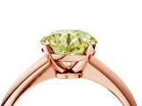 Rose gold Fancy Yellow Round Cut Diamond Solitaire Engagement Ring with Classic Band and Four-Prong Setting_16