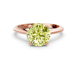 Rose gold Fancy Yellow Round Cut Diamond Solitaire Engagement Ring with Classic Band and Four-Prong Setting_36