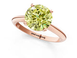 Rose gold Fancy Yellow Round Cut Diamond Solitaire Engagement Ring with Classic Band and Four-Prong Setting_37