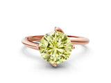 Rose gold Fancy Yellow Round Cut Diamond Solitaire Engagement Ring with Four-Prong Setting and Classic Band_20