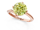 Rose gold Fancy Yellow Round Cut Diamond Solitaire Engagement Ring with Four-Prong Setting and Classic Band_21