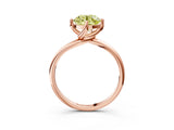 Rose gold Fancy Yellow Round Cut Diamond Solitaire Engagement Ring with Four-Prong Setting and Classic Band_23