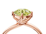 Rose gold Fancy Yellow Round Cut Diamond Solitaire Engagement Ring with Four-Prong Setting and Classic Band_24