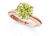 Rose gold Fancy Yellow Round Cut Diamond Solitaire Engagement Ring with Round Band and Four-Prong Setting_149