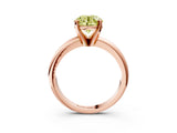 Rose gold Fancy Yellow Round Cut Diamond Solitaire Engagement Ring with Round Band and Four-Prong Setting_151