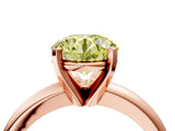 Rose gold Fancy Yellow Round Cut Diamond Solitaire Engagement Ring with Round Band and Four-Prong Setting_152