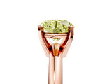 Rose gold Fancy Yellow Round Cut Diamond Solitaire Engagement Ring with Round Band and Four-Prong Setting_153