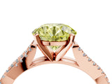 Rose gold Fancy Yellow Round Cut Diamond Solitaire Engagement Ring with Twisted Pavé Band and Four-Prong Setting_52