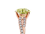 Rose gold Fancy Yellow Round Cut Diamond Solitaire Engagement Ring with Twisted Pavé Band and Four-Prong Setting_53