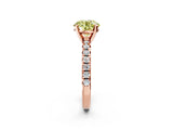 Rose gold Fancy Yellow Round Cut Diamond Solitaire Pavé Engagement Ring with Round Band and Prong Setting_14