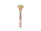 Rose gold Fancy Yellow Round Cut Diamond Solitaire Pavé Engagement Ring with Round Band and Prong Setting_56