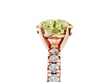 Rose gold Fancy Yellow Round Cut Diamond Solitaire Pavé Engagement Ring with Round Band and Prong Setting_59