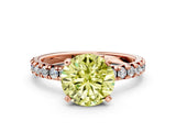 Rose gold Fancy Yellow Round Cut Diamond Solitaire Pavé Engagement Ring with Round Band and Prong Setting_72