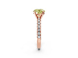 Rose gold Fancy Yellow Round Cut Diamond Solitaire Pavé Engagement Ring with Round Band and Prong Setting_74