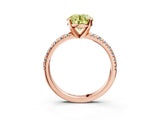 Rose gold Fancy Yellow Round Cut Diamond Solitaire Pavé Engagement Ring with Round Band and Prong Setting_75