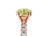 Rose gold Fancy Yellow Round Cut Diamond Solitaire Pavé Engagement Ring with Round Band and Prong Setting_77
