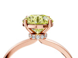 Rose gold Fancy Yellow Round Cut Diamond Solitaire Ring with Classic Band and Four-Prong Setting_4