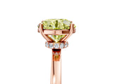 Rose gold Fancy Yellow Round Cut Diamond Solitaire Ring with Classic Band and Four-Prong Setting_5
