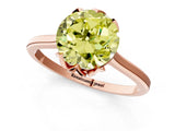 Rose gold Fancy Yellow Round Cut Diamond Solitaire Ring with Flower Prong Setting and Classic Band_13