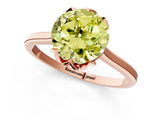 Rose gold Fancy Yellow Round Cut Diamond Solitaire Ring with Flower Prong Setting and Classic Band_34