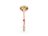 Rose gold Fancy Yellow Round Cut Diamond Solitaire Ring with Flower Prong Setting and Classic Band_35