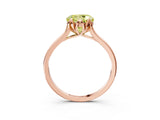 Rose gold Fancy Yellow Round Cut Diamond Solitaire Ring with Flower Prong Setting and Classic Band_36