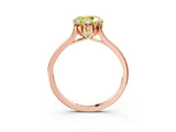 Rose gold Fancy Yellow Round Cut Diamond Solitaire Ring with Flower Prong Setting and Classic Band_39