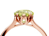 Rose gold Fancy Yellow Round Cut Diamond Solitaire Ring with Flower Prong Setting and Classic Band_40