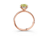 Rose gold Fancy Yellow Round Cut Diamond Solitaire Ring with Four-Prong Setting and Pavé Band_6
