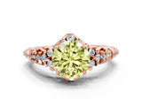 Rose gold Fancy Yellow Round Cut Diamond Solitaire Ring with Hidden Halo and Pavé Band_27
