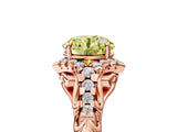 Rose gold Fancy Yellow Round Cut Diamond Solitaire Ring with Hidden Halo and Pavé Band_32